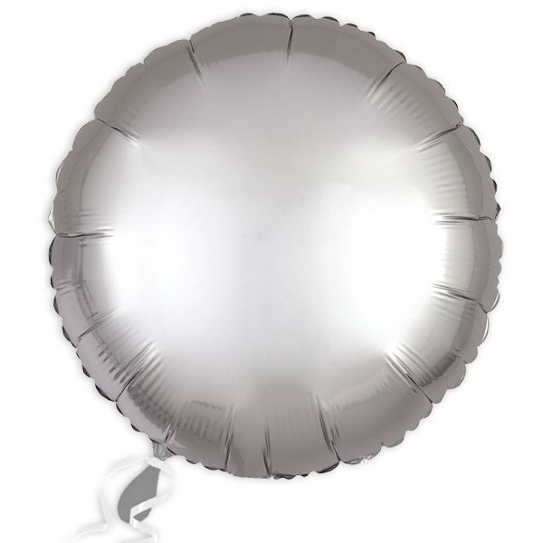 Folieballon rund Satin Luxe Platin-Silber, 34 cm von Amscan Europe GmbH