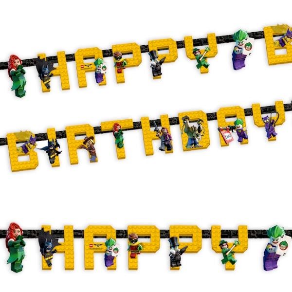 Lego Batman Buchstabenkette, 1,68m, Happy-Birthday-Kette, Pappe von Amscan Europe GmbH