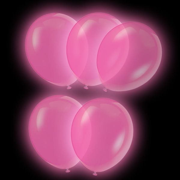 Luftballons LED - 5 Stk, pink leuchtend, 24 h von Amscan Europe GmbH