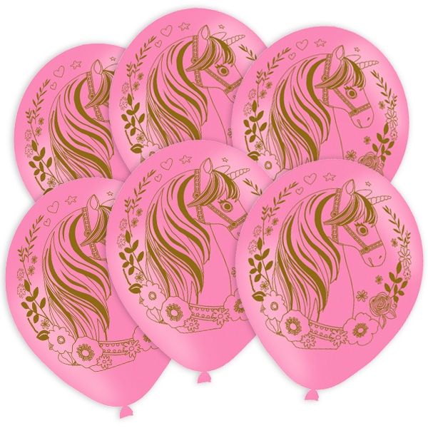 "Magisches Einhorn" Latexballons in rosa, 6 Stück,  27,5 cm von Amscan Europe GmbH