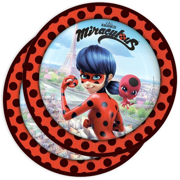 "Miraculous", Teller, 8 Stück, 23 cm, Ladybug Partyteller aus Pappe von Amscan Europe GmbH