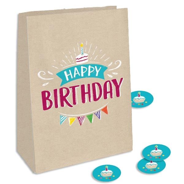 "My Happy Birthday" Geschenktüten 4 Stk, 15cm x 20,5cm von Amscan Europe GmbH