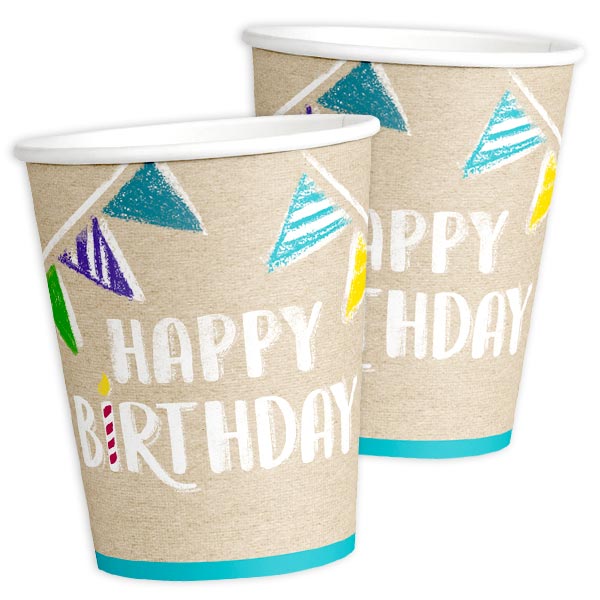 "My Happy Birthday" Partybecher 8 Stk, Vol. 250ml von Amscan Europe GmbH