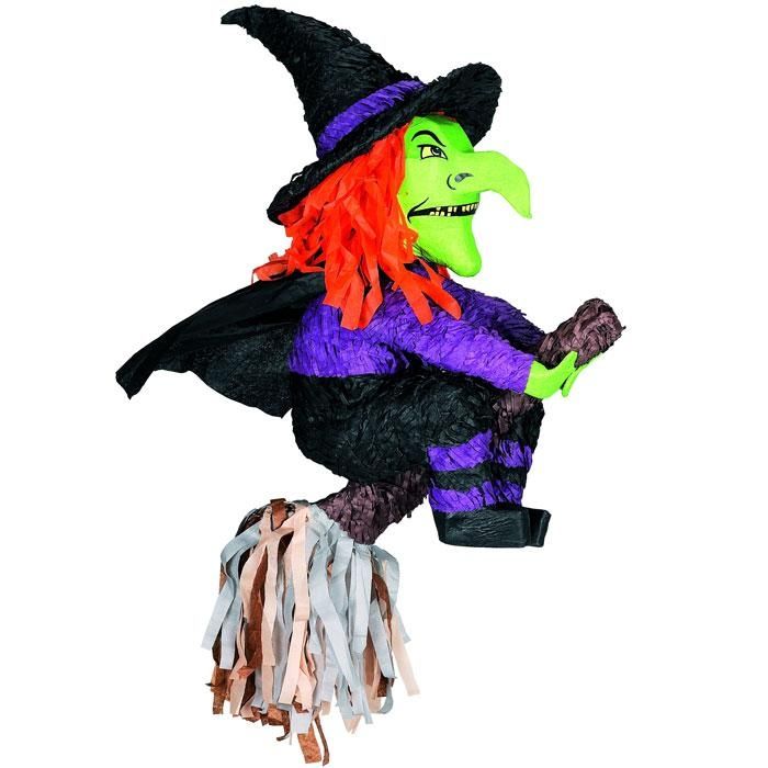 Pinata Hexe auf Besen, 60 x 33 cm, ideal für Gruselpartys zu Halloween und zur Walpurgisnacht von Amscan Europe GmbH