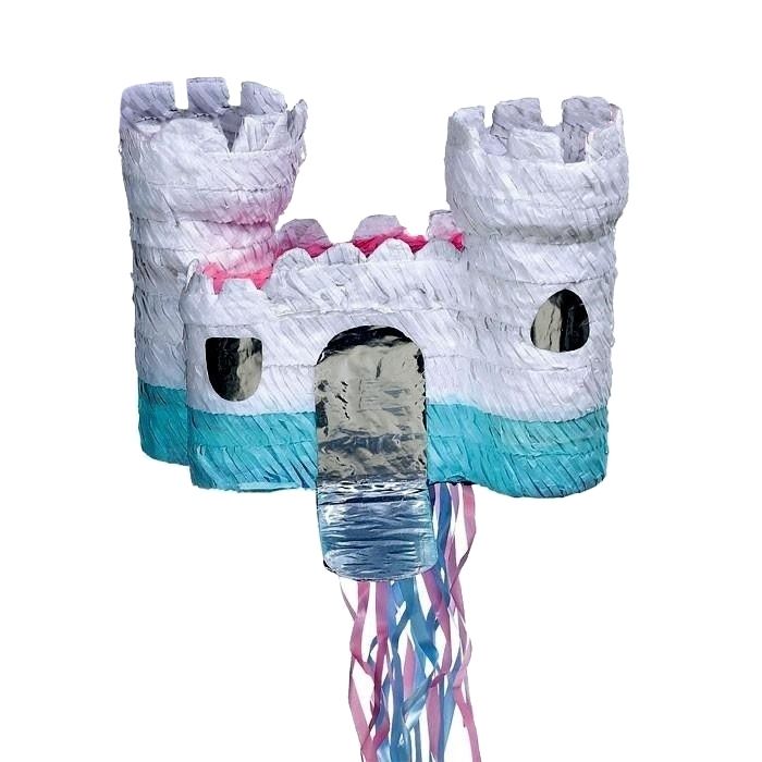 Pinata Weißes Schloss mit bunten Bändern, tolles Märchenschloss, 33cm von Amscan Europe GmbH