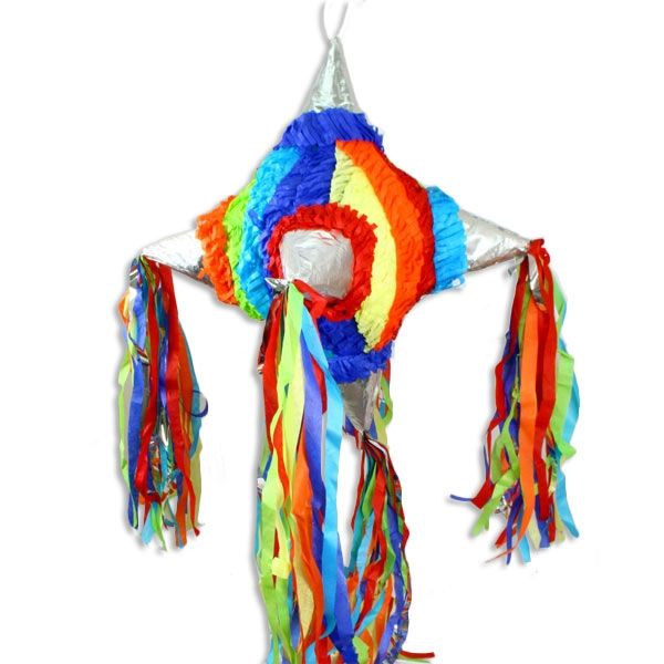 Pinata als traumhaft schöner Stern zum Zerschlagen, bunte Bänder, 48cm von Amscan Europe GmbH