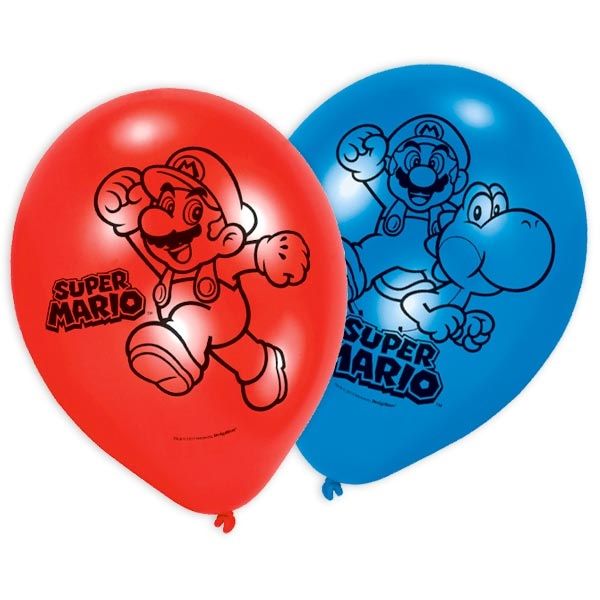 Super Mario Luftballons aus Latex, Partyballons für Kinder, 6 Stk. von Amscan Europe GmbH