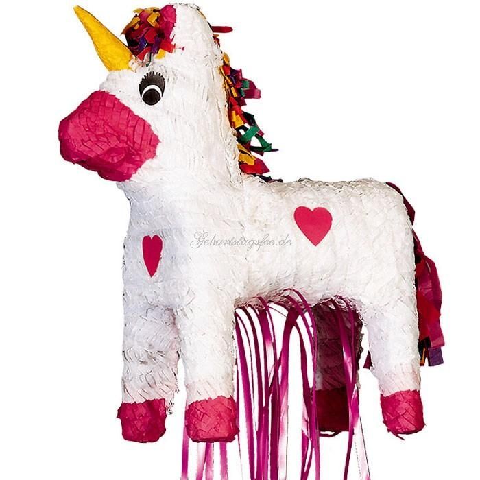 Zugpinata Einhorn, ca.52x28x15cm, Pullpinata Märchenparty Deko & für Partyspiele Kinder von Amscan Europe GmbH