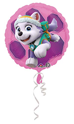 Amscan 3408801 - Standard Folienballon Paw Patrol Skye und Everest, Durchmesser circa 43 cm, Heliumballon, Geburtstag, Pink / Violett von amscan