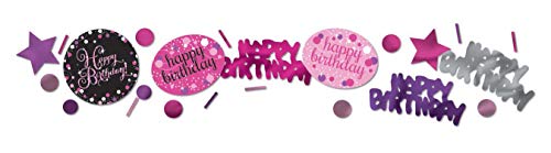 Pink Sparkling Celebration Happy Birthday 3 Pack Confetti 34g von amscan