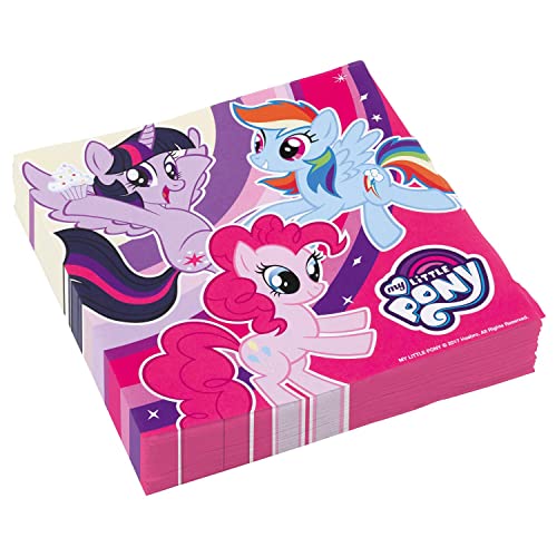 Amscan 9902510 - Servietten My Little Pony, 20 Stück, 33 x 33 cm, Geburtstag, Mottoparty, Lila von amscan