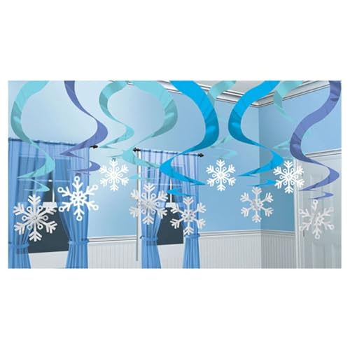 Winter Wonderland Hanging Swirl Decorations 61cm /15 von amscan