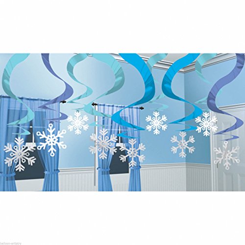 Winter Wonderland Hanging Swirl Decorations 61cm /15 von amscan