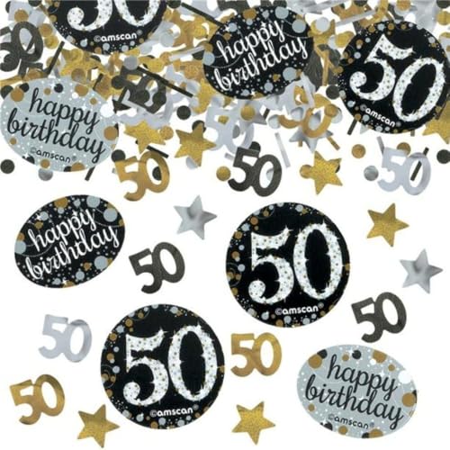 Amscan 360191 - Konfetti 50 Sparkling Celebration, 34 g, Streudeko, Happy Birthday, Geburtstag, Tischdekoration von amscan