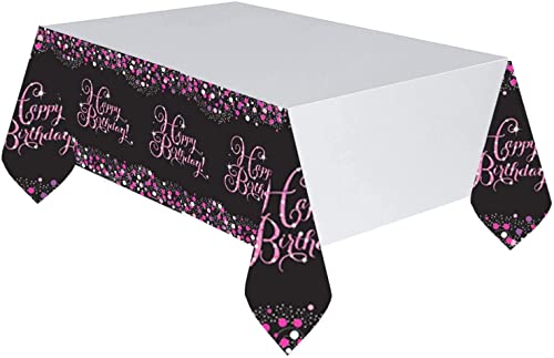 Pink Sparkling Celebration Plastic Tablecovers 1.37m x 2.59m von amscan