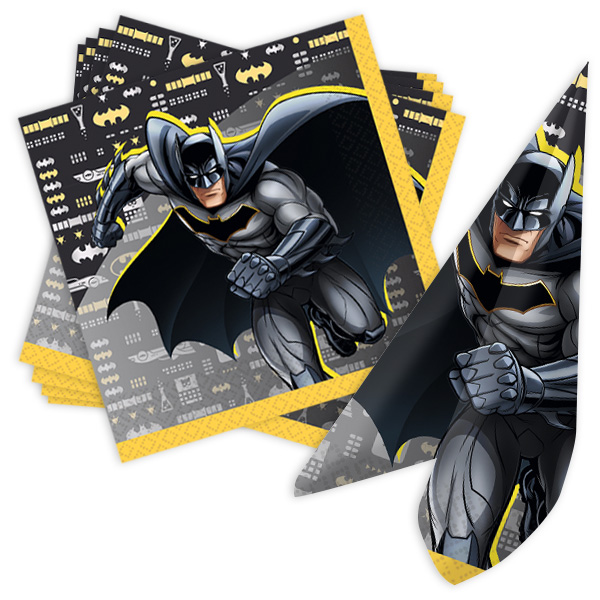 Batman Servietten, 16 Stück, 33cm x 33cm von Amscan