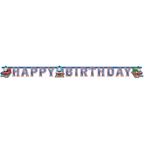 Amscan 552163 - Partykette Happy Birthday Thomas und seine Freunde, Papier, 184 x 15,5 cm, Girlande, Hängedekoration, Geburtstag von amscan