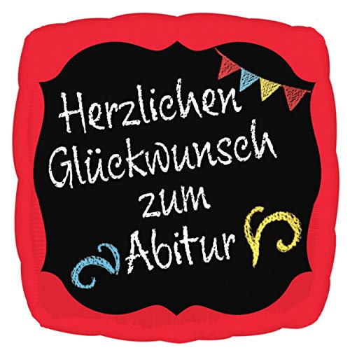 Amscan 3770401 - Standard Folienballon Herzlichen Glückwunsch zum Abitur, 43 cm, Heliumballon von amscan