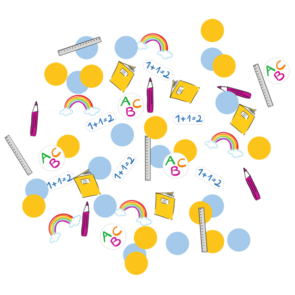 Konfetti "Einschulung" aus Papier und Pappe, 14g, Ø 2,5cm von Amscan
