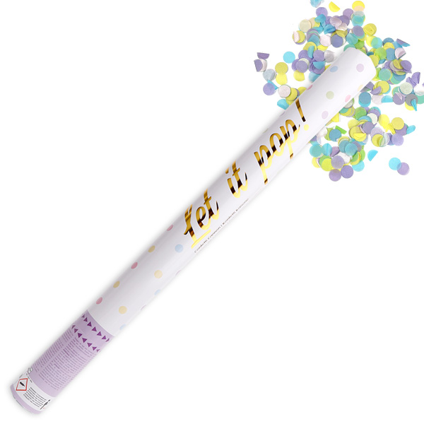 Konfettikanone mit Papier-Konfetti in bunten Pastellfarben, 60cm von Amscan