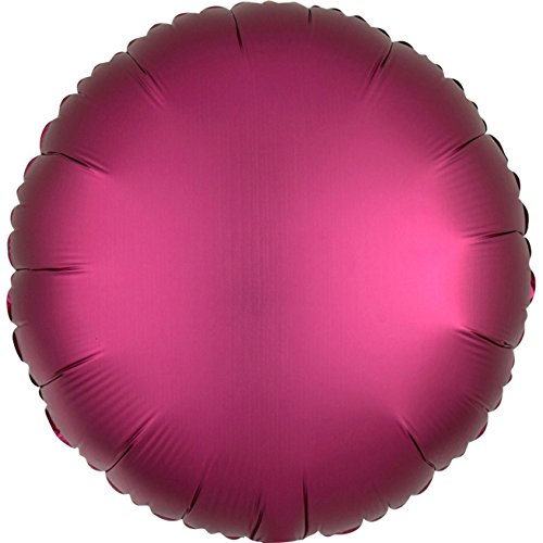 Amscan 3682701 - Standard Folienballon Satin Luxe Pomegranate, rund, Durchmesser 43 cm, Luftballon, Heliumballon von amscan