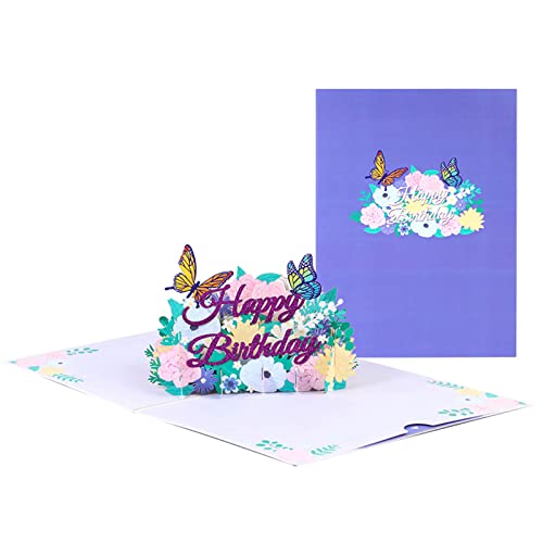 Blumen- und Schmetterlings-Geburtstagskarte, Festival-Einladung, Grußkarten für Geburtstag, Muttertag von Amsixo