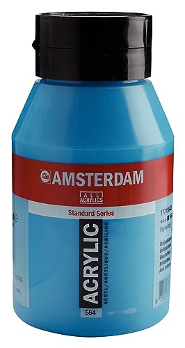Talens AMSTERDAM Acrylfarben, 1000 ml Flasche, 564 Brillantblau von Amsterdam Acrylic
