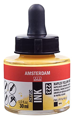 Amsterdam 17202230 Acryl-Tinte, tiefes Neapel-Gelb, 30 ml von Amsterdam