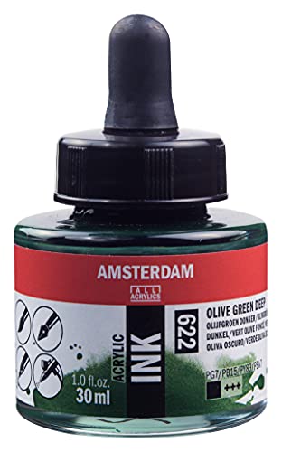 Amsterdam 17206220 Acrylfarbe, Olive GRN, Olivgrün tief, 30 ml von Amsterdam