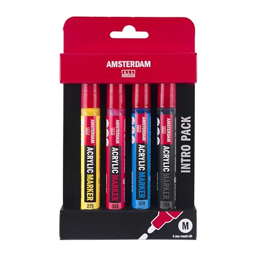 Amsterdam Acryl-Marker-Set | 4 Farben (17519001) von Amsterdam