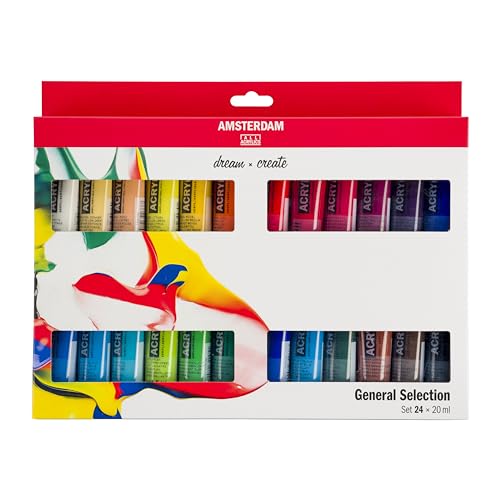 Amsterdam Standard Series Acrylfarben Set für Einsteiger | Farbmischset (24 x 20 ml Tuben) | Basis Farbauswahl von Amsterdam