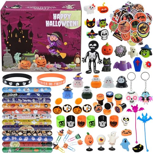 Amycute 120-200 Stück Halloween Mitgebsel Kinder, Halloween Geschenke Knder, Halloween Deko Party Spielzeug Zubehör, Halloween Party Favors für Kinder (style A) von Amycute