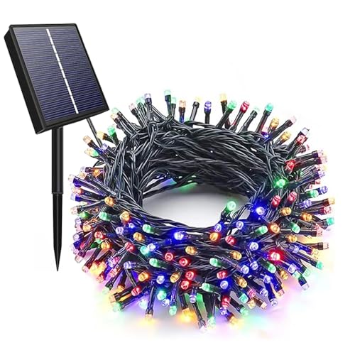 Solar Lichterkette Aussen, 22M 200 LED Solar Weihnachtsdekoration Lichter, 8 Modi Outdoor Weihnachtsdekoration, IP65 Balkon Wasserdicht LED Lichterkette von Amzxart