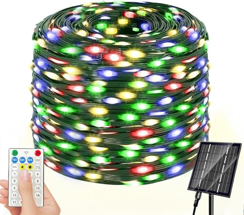 Solar Lichterkette Aussen,600 LED 62M lichterkette Außen Solar,19 Modi Weihnachtsdeko Aussen,IP65 Wasserdicht Led Lichterkette Außen für Balkon, Garten, Weihnachtsbaum, Party(Farbe) von Amzxart