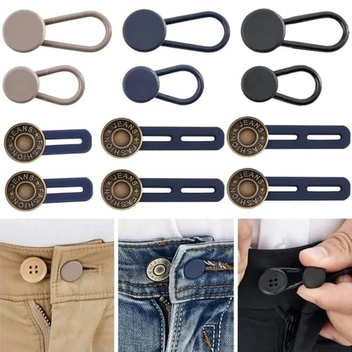 12 Stück Hosenbunderweiterung Knopf,Hosen Expander Button,Jeans Einziehbare Knöpfe,Verstellbarer Hosenknopf Verlängerung,für Jeans Hosen, Hosenerweiterung Schwangerschaft von AnaTI