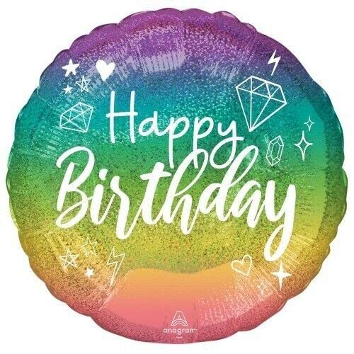 18In Sparkle Birthday Holographic Foil Balloon von Anagram