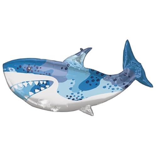 Folienballon * HAI * als Deko für Kindergeburtstag und Party | Größe: 96cm | Haifisch Shark Meerestiere Kinder Geburtstag Ballon Dekoration von Anagram