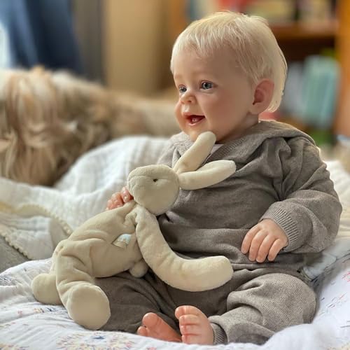 Anano Lebensechte Babypuppen Reborn Baby Mädchen Toddler, 45cm Realistische Newborn Baby Puppe, Niedliche Gewichtete Silikon Babypuppe Mit Kleidung Für Kinder von Anano