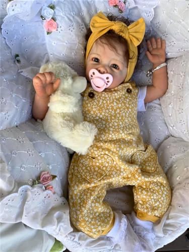 Anano Silikon Baby Reborn Puppe Realistische Babypuppe 20 Zoll Puppen Die Wie Aussehen Echte Babys Reborn Toddler Echte Babypuppe Lebensechte Babypuppen Mit Kleidung & Hut von Anano