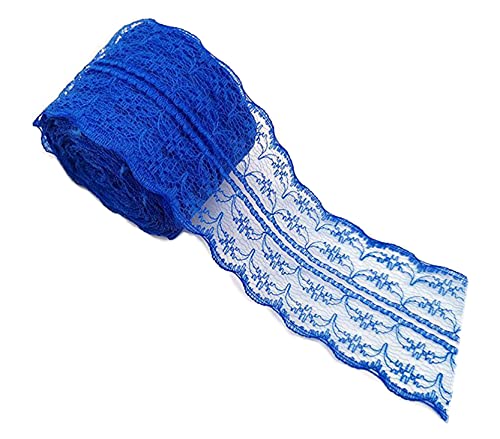 Anawakia 10 m Spitzenbordüre Spitzenband Dünne Spitze Stoff Ribbon Trim 4,5 cm Breite Lace Trim Ribbon für DIY Handwerk Kleidung Zubehör Hochzeit Brithday Weihnachtsdekoration (Blau) von Anawakia