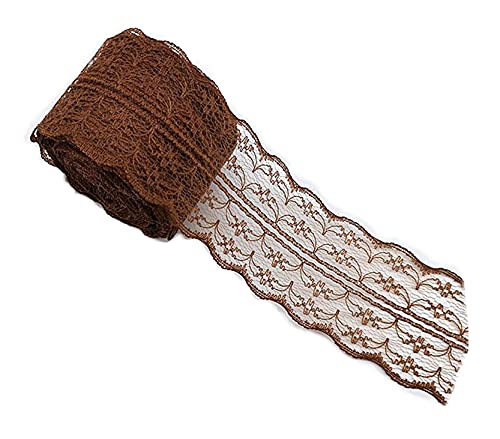 Anawakia 10 m Spitzenbordüre Spitzenband Dünne Spitze Stoff Ribbon Trim 4,5 cm Breite Lace Trim Ribbon für DIY Handwerk Kleidung Zubehör Hochzeit Brithday Weihnachtsdekoration (Kaffee) von Anawakia