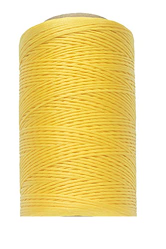 Anawakia 260 m Wachsfaden Nähgarn Allesnäher Gewachst Ledergarn Wachsband Thread Cord Ledergarn Nähen Handwerk Sattlergarn Zwirn Ø 0.8 mm (Gelb) von Anawakia