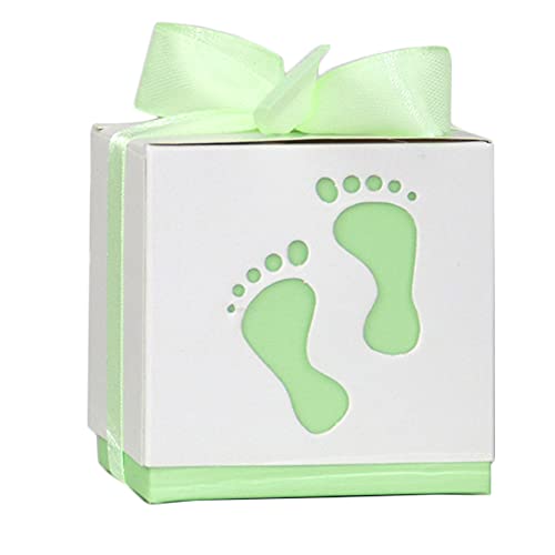 Anawakia 50 Stück Gastgeschenk Box Süßigkeit Kästen Gastgeschenk Box Neugeborene Baby Taufe Box Geschenkbox für Hochzeit Taufe (Grün) von Anawakia