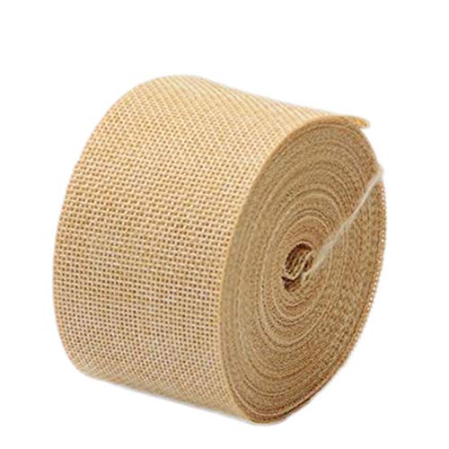 Anawakia Sackleinen Band Jute Deko Band Sackleinen Handwerk Band Rolle Juteband Band Vintage Hessische Trim Zierband Weinlese Hochzeits Dekoband 10 m x 5 cm (Champagner) von Anawakia