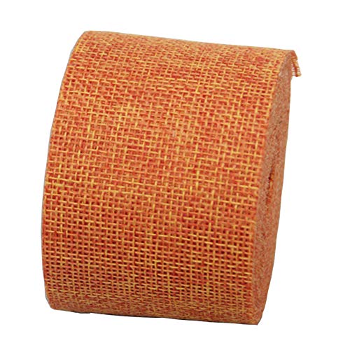 Anawakia Sackleinen Band Jute Deko Band Sackleinen Handwerk Band Rolle Juteband Band Vintage Hessische Trim Zierband Weinlese Hochzeits Dekoband 10 m x 5 cm (Orange) von Anawakia