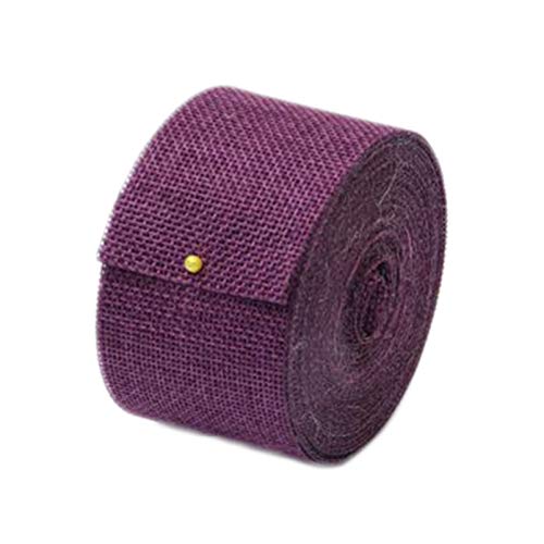 Anawakia Sackleinen Band Jute Deko Band Sackleinen Handwerk Band Rolle Juteband Band Vintage Hessische Trim Zierband Weinlese Hochzeits Dekoband 10 m x 5 cm (Violett) von Anawakia