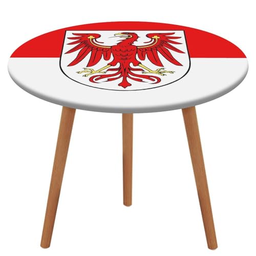 Runde Tischdecke mit Flagge der Deutschen Region Brandenburg, mit elastischem Rand, waschbar, passend für Tische, dekorativ für Abendessen, Picknick im Freien von Anceky