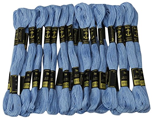 Anchor 25 x Stranded Baumwollkreuz-Heftung Hand Stickgarn Floss Skeins-Dusty Blau von IBA Indianbeautifulart