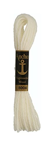 Anchor 4238000-08004 Stickgarne, 100% Wolle, rohweiß, 10m, 7 Gramm von Anchor
