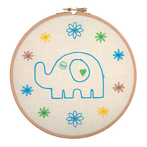 Anchor AHP107 Best Friends Collection Leinen Daddy Elephant Kits and Canvas, Baumwolle, Multifarbig, Diam 20cm von Anchor